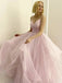 Simple A-line Pink Spaghetti Straps V-neck Cheap Long Prom Dresses Online,12490