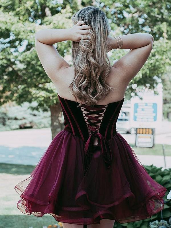 Simple Sweetheart Purple Short Cheap Homecoming Dresses Online, CM705