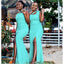 Spa Mermaid One Shoulder Side Slit Cheap Long Bridesmaid Dresses,WG1353