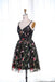 Spaghetti Straps Lace Black Cheap Homecoming Dresses Online, Cheap Short Prom Dresses, CM739