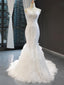 Spaghetti Straps Ruffle Mermaid Cheap Wedding Dresses Online, Cheap Bridal Dresses, WD620