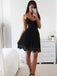 Spaghetti StrapsBlack Lace Short Cheap Homecoming Dresses Online, Little Black Dress, CM701