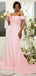 Sparkly Pink Mermaid Off Shoulder Cheap Long Bridesmaid Dresses,WG1408