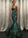 Sparkly V Neck Green Sequin Custom Long Evening Prom Dresses, 17719