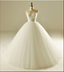 Strapless A line Tulle Wedding Dresses,  2017 Simple Long Custom Wedding Gowns, Affordable Bridal Dresses, 18001