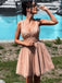 Straps Dusty Champagne Lace Beaded Tulle Cheap Homecoming Dresses Online, CM715