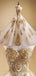 Sweetheart Gold Lace A-line Long Evening Prom Dresses, Cheap Custom Sweet 16 Dresses, 18527