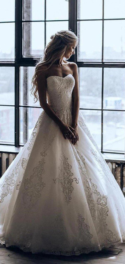 Sweetheart Lace A-line Cheap Wedding Dresses Online, Cheap Bridal Dresses, WD638