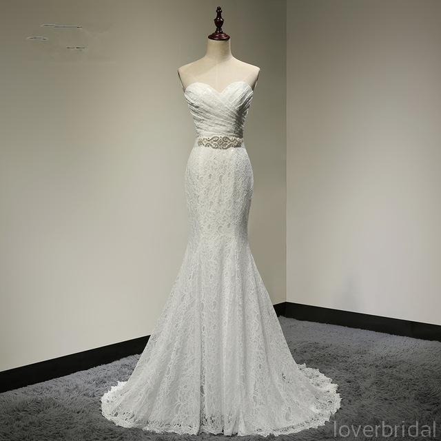 Sweetheart Lace Mermaid Cheap Wedding Dresses Online, Cheap Bridal Dresses, WD496