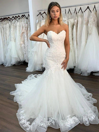 Sweetheart Lace Mermaid Wedding Dresses Online, Cheap Bridal Dresses, WD632