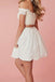 Two Pieces Off Shoulder Lace Cheap Short Homecoming Dresses Online, CM646