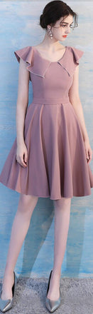 Unique Dusty Pink Short Mismatched Simple Cheap Bridesmaid Dresses Online, WG511