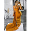 Yellow Mermaid Sweetheart  Side Slit Cheap Long Bridesmaid Dresses,WG1296